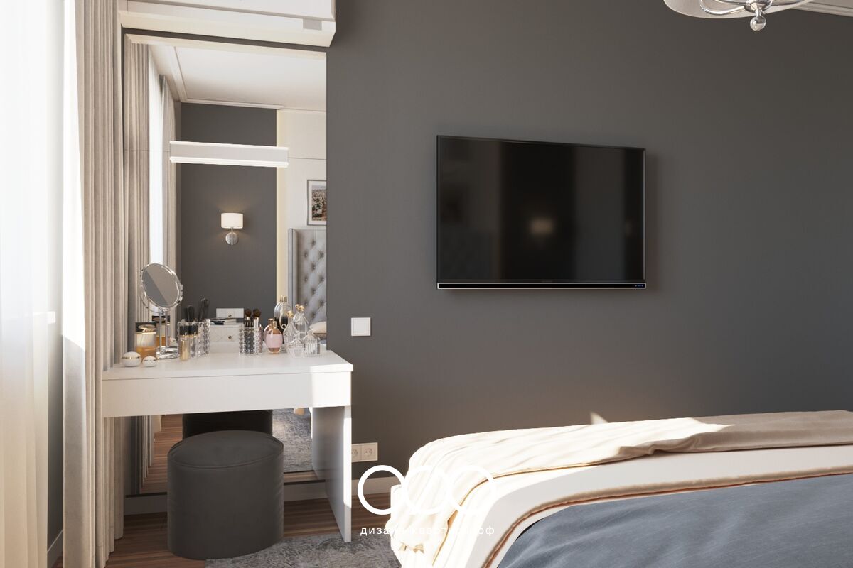 Телевизор в интерьере спальни